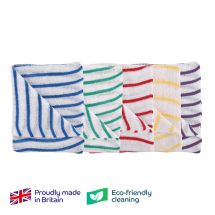 White Dishcloths with Red Stripes - Pack of 10