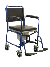 Commode & Transfer Chair - Rear Braked Castors 18inch Seat