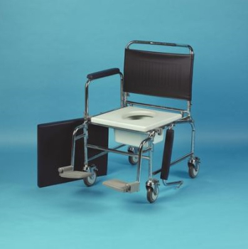 Mobile Commode 20 inch Seat - Detach arms & Footrests
