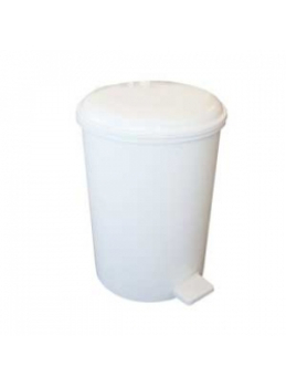 6 Litre Bathroom Pedal Bin White Plastic