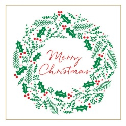 Merry Christmas 2 Ply Napkins 40 x 40cm - Pack of 125