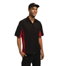 Colour By Chef Works Unisex Co ntrast Shirt Black and Red L