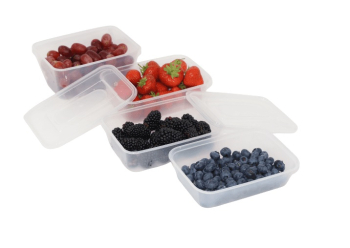 Rectangular Plastic 750ml Containers & Lids (250) C750 Rectangular Plastic 750ml Containers & Lids (250) C750