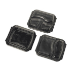 Black Base Meal Box 3 Compartment Box Of 300