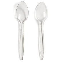 Heavy Duty Clear Plastic Dessertspoon (box of 1000) Heavy Duty Clear Plastic Dessertspoon (box of 1000)