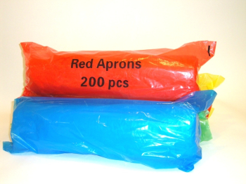 Disposable Aprons on a Roll - Red