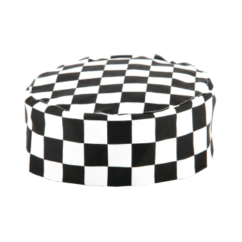 Whites Chefs Skull Cap Big Black and White Check Whites Chefs Skull Cap Big Black and White Check