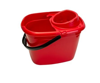 14 Litre Rectangular Bucket & & Squeezer - Red 14 Litre Rectangular Bucket & & Squeezer - Red