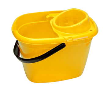 14 Litre Rectangular Bucket & Squeezer - Yellow