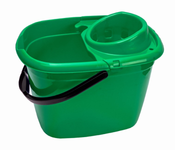 14 Litre Rectangular Bucket & Squeezer - Green