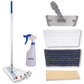 Microtex Complete Mop Kit BLUE 5 mops, 1 holder and 1 handle Microtex Complete Mop Kit BLUE 5 mops, 1 holder and 1 handle