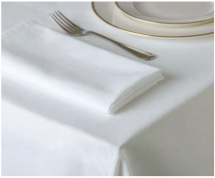 Amalfi Tablecloth White with Hemmed Edge (132 x 132xcm)