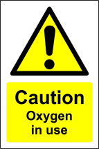 Oxygen in use sign