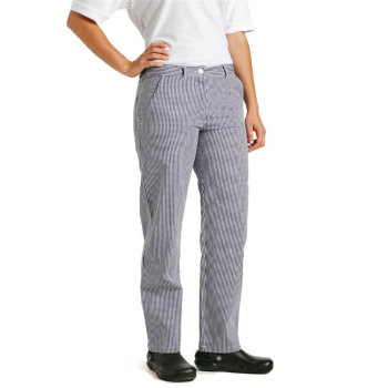 Whites Womens Chef Trousers Blue and White Check 34in