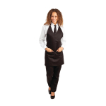 Whites V Neck Service Apron Black (698(W)mm x 838(L)mm)