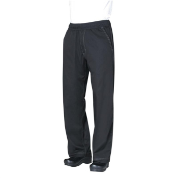 Unisex Cool Vent Baggy Chefs Trousers Black L Unisex Cool Vent Baggy Chefs Trousers Black L