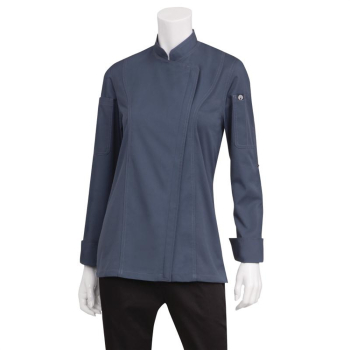 Hartford Lightweight Zip Women Chef Jacket Blue L Hartford Lightweight Zip Women Chef Jacket Blue L