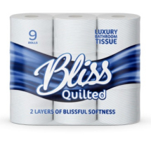 Quilted 2 Ply Toilet Roll 5 x 9 Rolls - Pack of 45