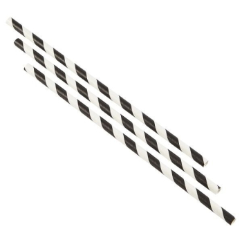 Black & White Smoothie Straw 230mm x 9mm - Box of 200 Black & White Smoothie Straw 230mm x 9mm - Box of 200