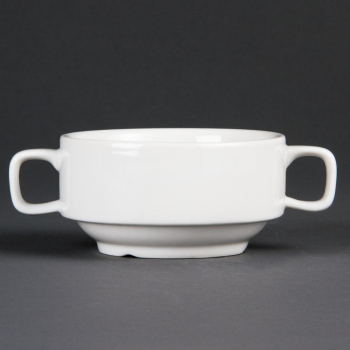 Olympia Whiteware Soup Bowls With Handles 400ml (Pack of 6) Olympia Whiteware Soup Bowls With Handles 400ml (Pack of 6)