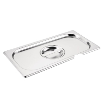 Vogue Stainless Steel 1/3 Gast ronorm Notched Lid