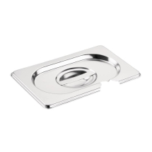Vogue Stainless Steel 1/9 Gast ronorm Notched Lid