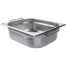 Vogue Stainless Steel 1/2 Gast ronorm Pan With Handles 100mm