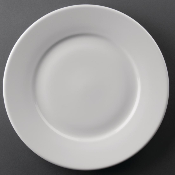 Olympia Athena Wide Rimmed Plates White 10Inch (Pack of 12) Olympia Athena Wide Rimmed Plates White 10Inch (Pack of 12)
