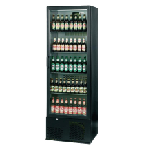 Infrico Upright Back Bar Coole r with Hinged Door in Black ZX