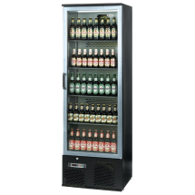 Infrico Upright Back Bar Coole r with Hinged Door in Black an