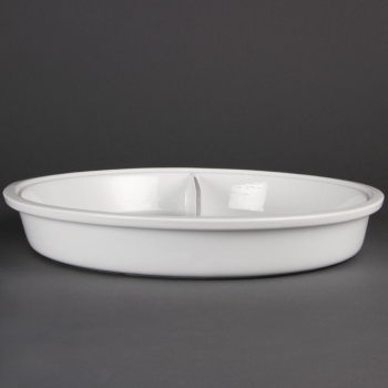 Olympia Whiteware Divided Round Dish 3.5Ltr 123.1oz Olympia Whiteware Divided Round Dish 3.5Ltr 123.1oz