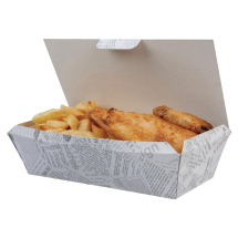 Colpac Compostable Food Boxes Newspaper Print 250mm(150pack) Colpac Compostable Food Boxes Newspaper Print 250mm(150pack)