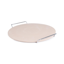 Round Pizza Stone with Metal S erving Rack