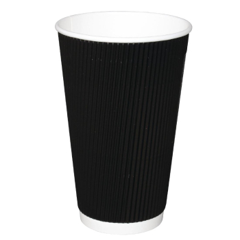 Recyclable Ripple Wall Black Takeaway CoffeeCups455ml (500) Recyclable Ripple Wall Black Takeaway CoffeeCups455ml (500)