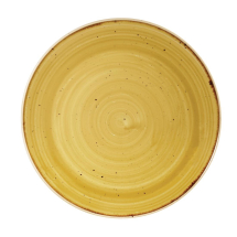Churchill Stonecast Round Coup e Plate Mustard Seed Yellow 16