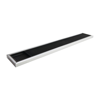 Beaumont Rubber Bar Mat with S tainless Steel Frame 600 x 100