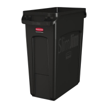 Rubbermaid Slim Jim Container with Venting Channels Black 60