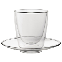 Double Walled Cappuccino Glass and Saucer 220ml