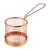 Olympia Round Chip Presentatio n Basket With Handle Copper
