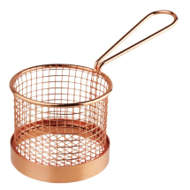 Olympia Round Chip Presentatio n Basket With Handle Copper