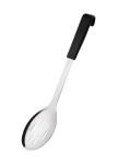 Vogue Slotted Serving Spoon Black Handle 340mm