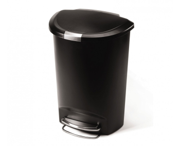 Black Semi-Round Pedal Bin 50 ltr Simple Human Black Semi-Round Pedal Bin 50 ltr Simple Human