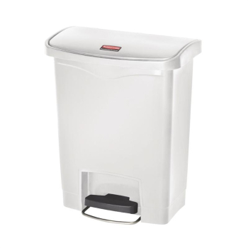 Rubbermaid Slim Jim Step On Pedal Bin White 30Ltr Rubbermaid Slim Jim Step On Pedal Bin White 30Ltr