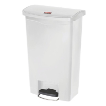 Rubbermaid Slim Jim Step On Pedal Bin White 50Ltr Rubbermaid Slim Jim Step On Pedal Bin White 50Ltr