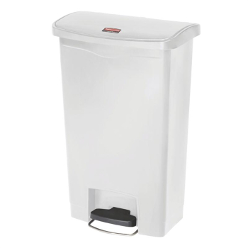 Rubbermaid Slim Jim Step On Pedal Bin White 50Ltr Rubbermaid Slim Jim Step On Pedal Bin White 50Ltr