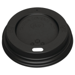 Fiesta Black Polystyrene Lids for 8oz Coffee Cups (Qty 1000)