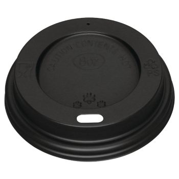 Fiesta Black Polystyrene Lids for 8oz Coffee Cups (Qty 1000) Fiesta Black Polystyrene Lids for 8oz Coffee Cups (Qty 1000)
