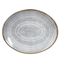 Studio Prints Homespun Stone Grey Oval Coupe Plate (Pack12) Studio Prints Homespun Stone Grey Oval Coupe Plate (Pack12)