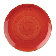 Churchill Stonecast Round Coup e Plate Berry Red 288mm