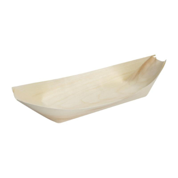 Biodegradable Fiesta Birch Wood Boats 190mm (Pack of 100)